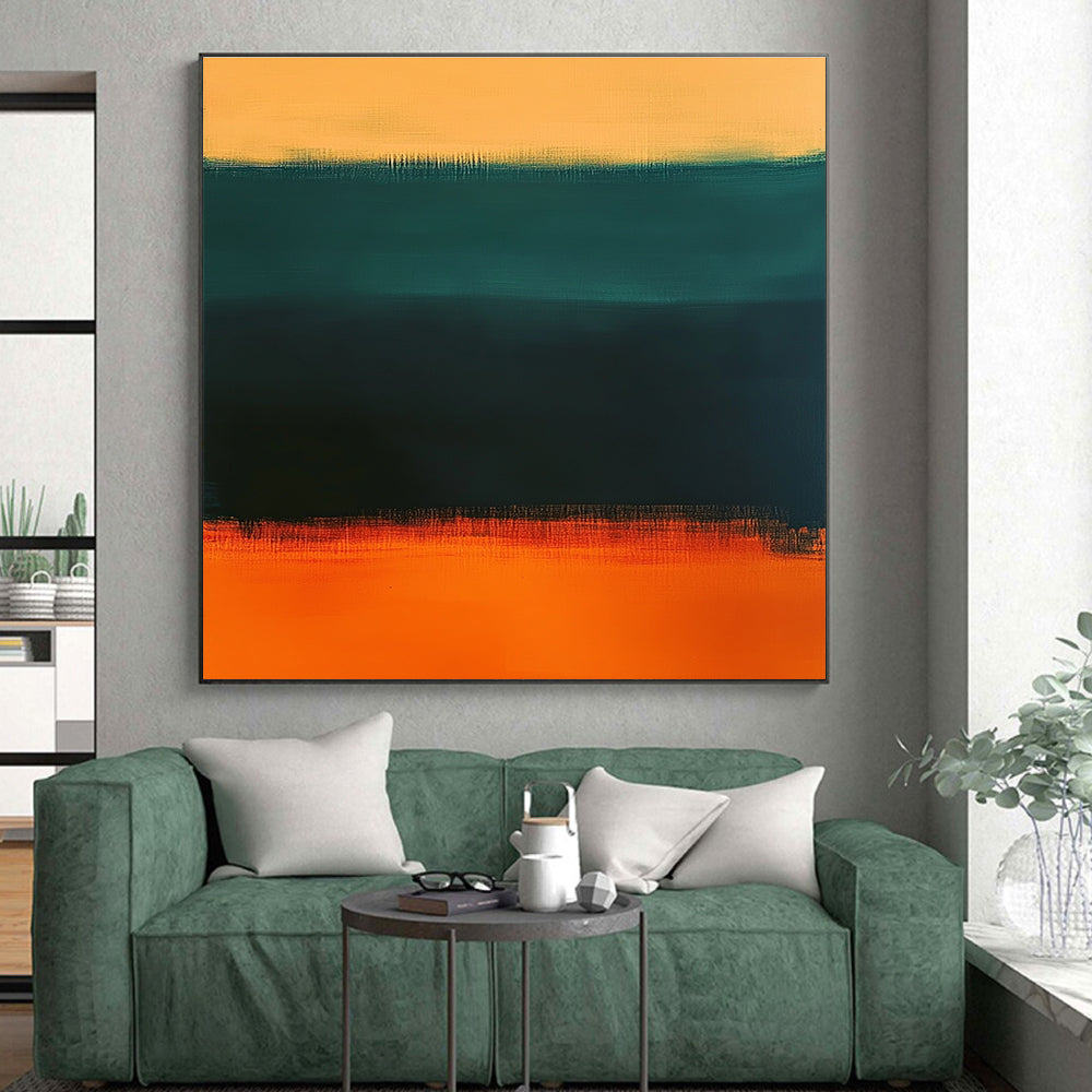 Reverse Gradient Bands Abstract Painting with Unique Contrast WINK157