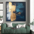 Dark Blue - Gold Abstract Painting with Mysterious Elegance WINK372