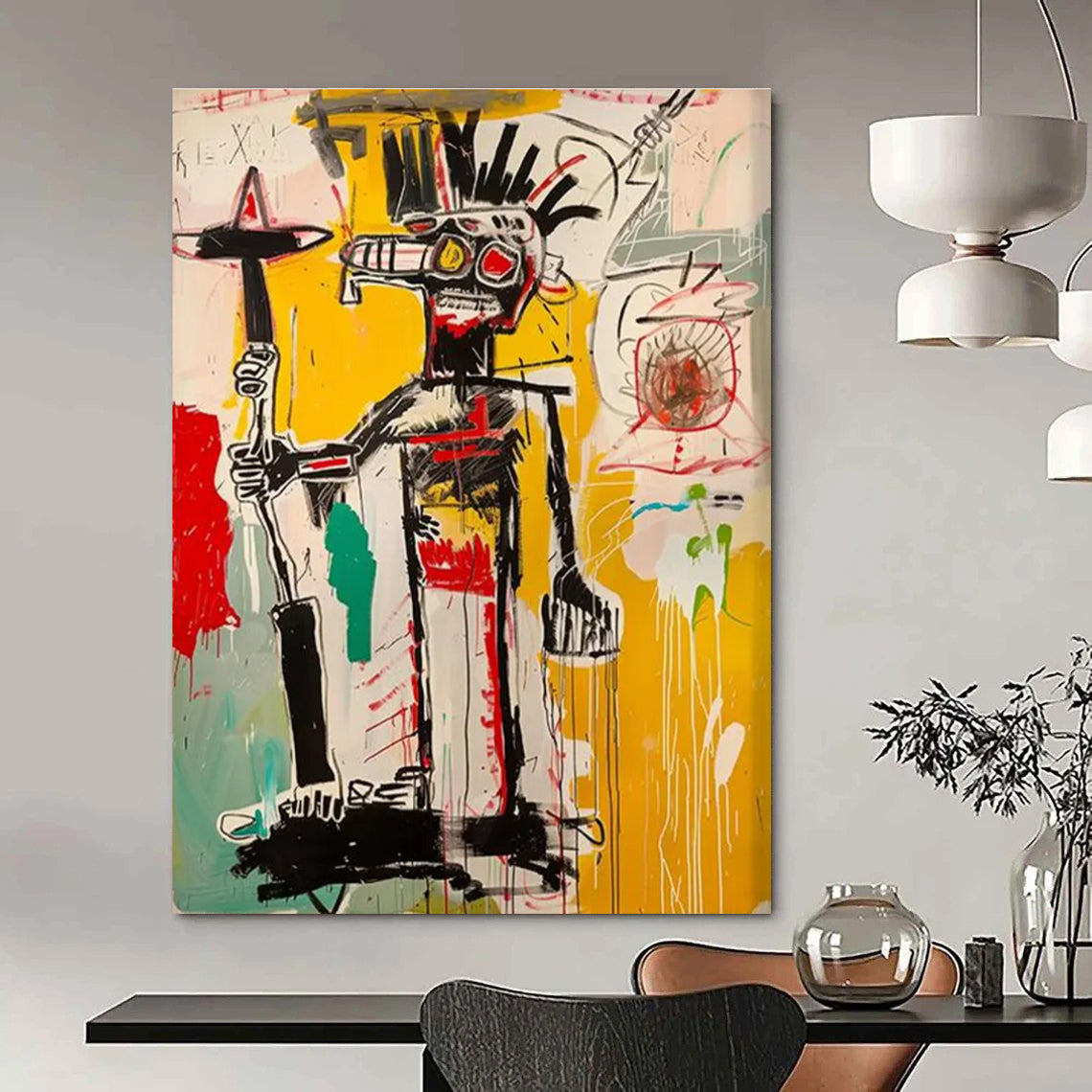 Abstract Tribal Figure Painting for Eclectic Art Galleries HENG103