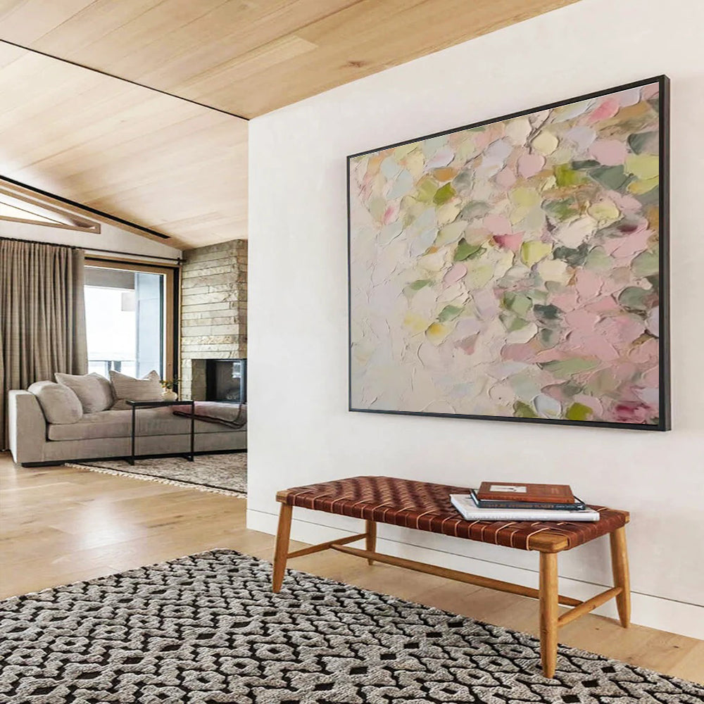 Pastel Petal Abstract Painting for Feminine Salons YHT177