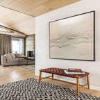 Minimalist Textured Mountains Abstract Painting with Subtle Elegance ABS619