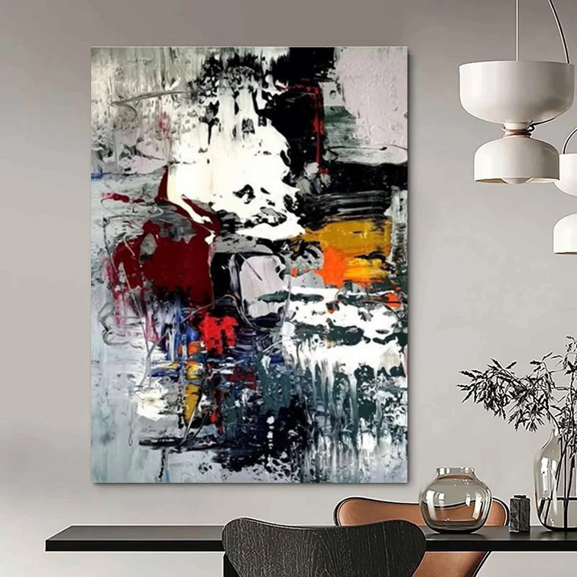 Colorful Dynamic Abstract Painting for Creative Coworking Spaces HENG391