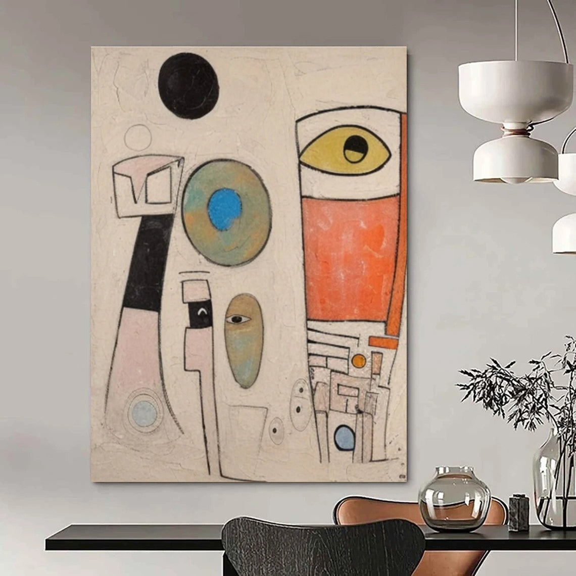Abstract Figures and Shapes Abstract Painting for Art Gallery Experimental Sections HENG027