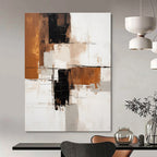 Brown - Black - White Abstract Painting for Industrial - Chic Lofts HENG129