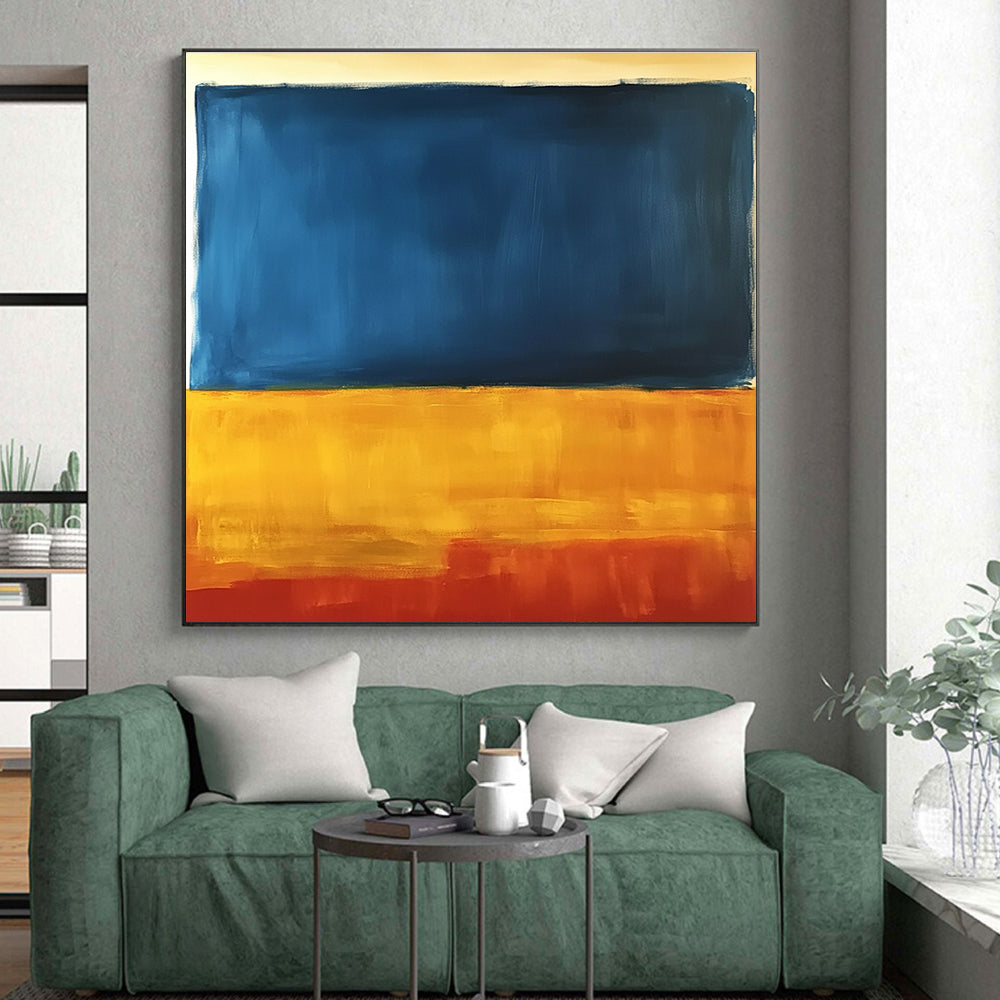 Blue and Yellow Horizon Abstract Painting with Calm Simplicity WINK221