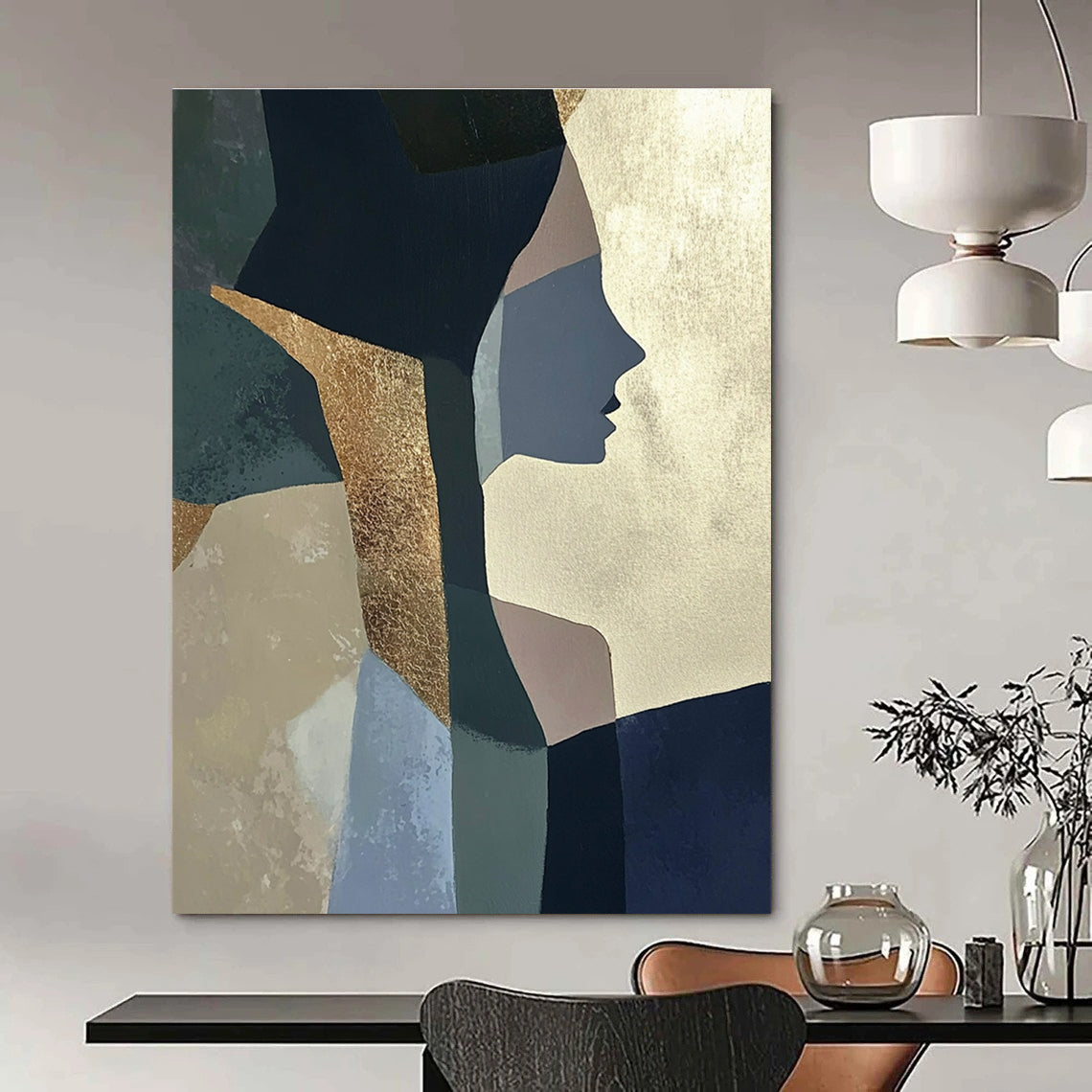 Geometric Portrait Abstract Painting for Contemporary Art Gallery Hallways GAB1204
