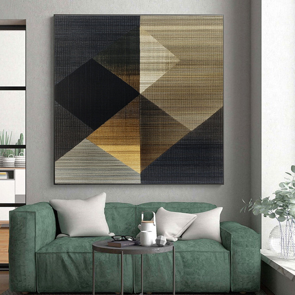 Geometric Textured Weave Abstract Painting with Tactile Patterns WINK263