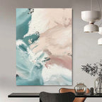 Gentle Pastel Abstract Waves Painting for Relaxing Spaces HENG277