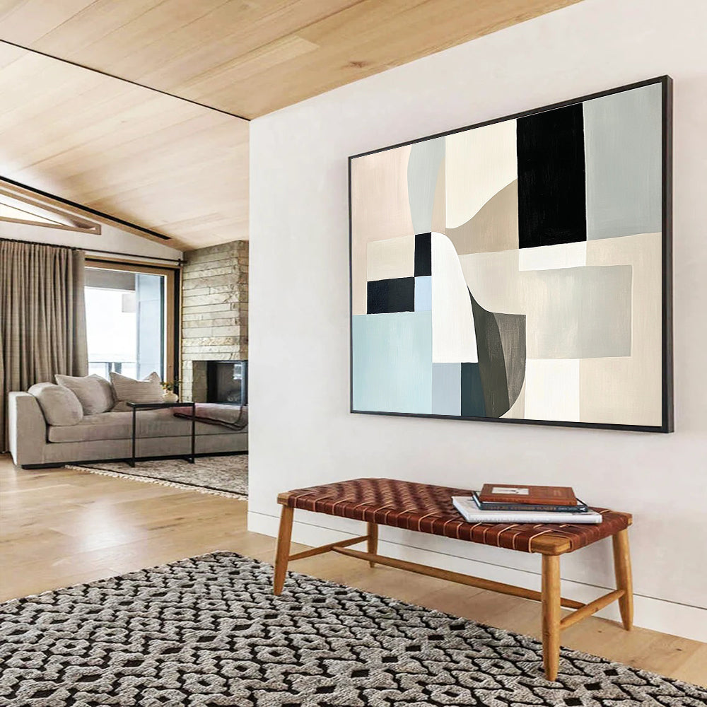 Soft - Toned Geometric Abstract  Harmonious Shapes ABS101