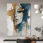 Portrait with Gold Accents Abstract Painting for Glamorous Boudoirs GAB0825