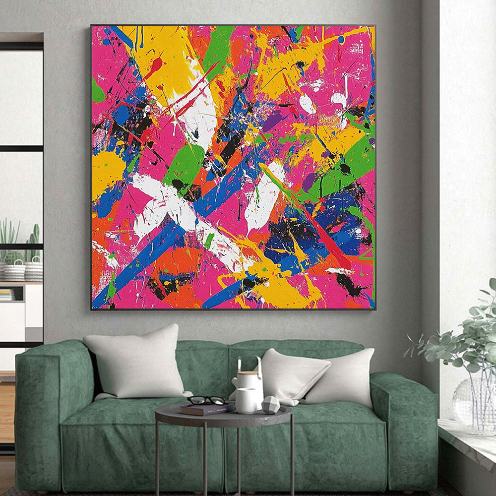 Splatter Color Abstract Painting with Energetic Chaos WINK301