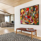 Colorful Abstract Collage Painting for Creative Studio Spaces YHT240