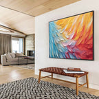 Colorful Feather Abstract Painting for Modern Bedrooms YHT201