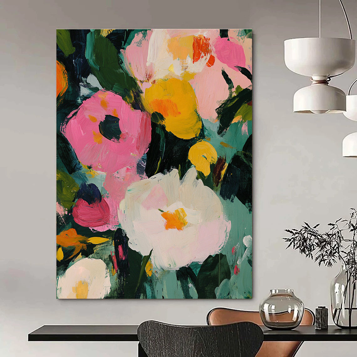 Bold Floral Abstract - Vivid Color - Pop Floral Art GAB0496