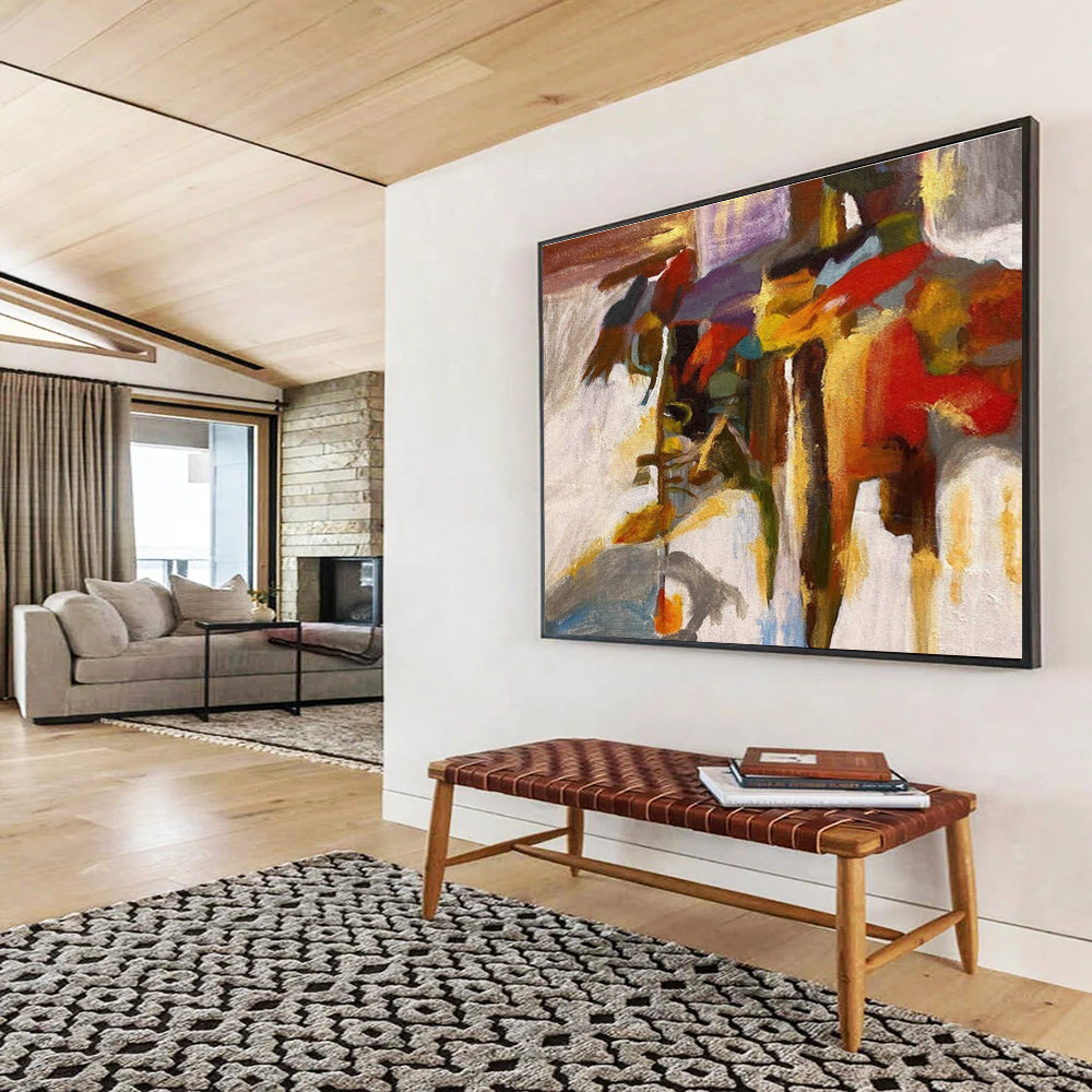 Colorful Abstract Figures Painting for Art - Loving Community Centers YHT365