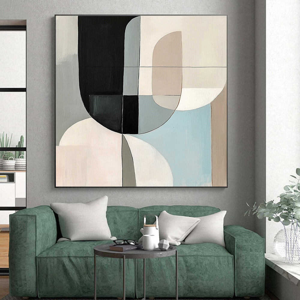 Mixed Geometric Forms Abstract Painting with Harmonious Complexity WINK169