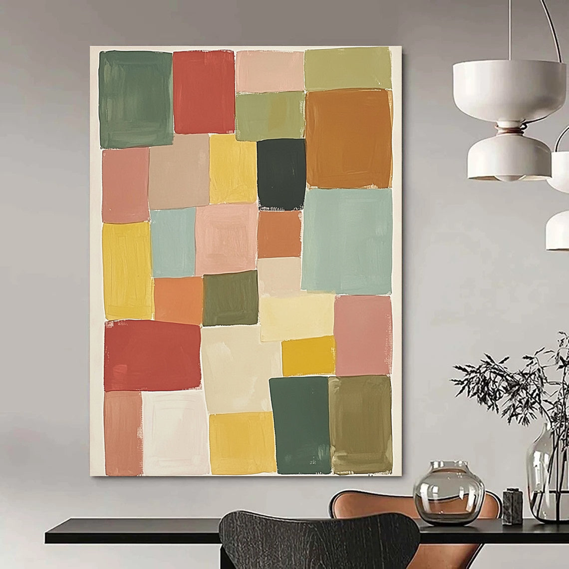 Color Block Collage Vibrant Abstract Painting GAB0360