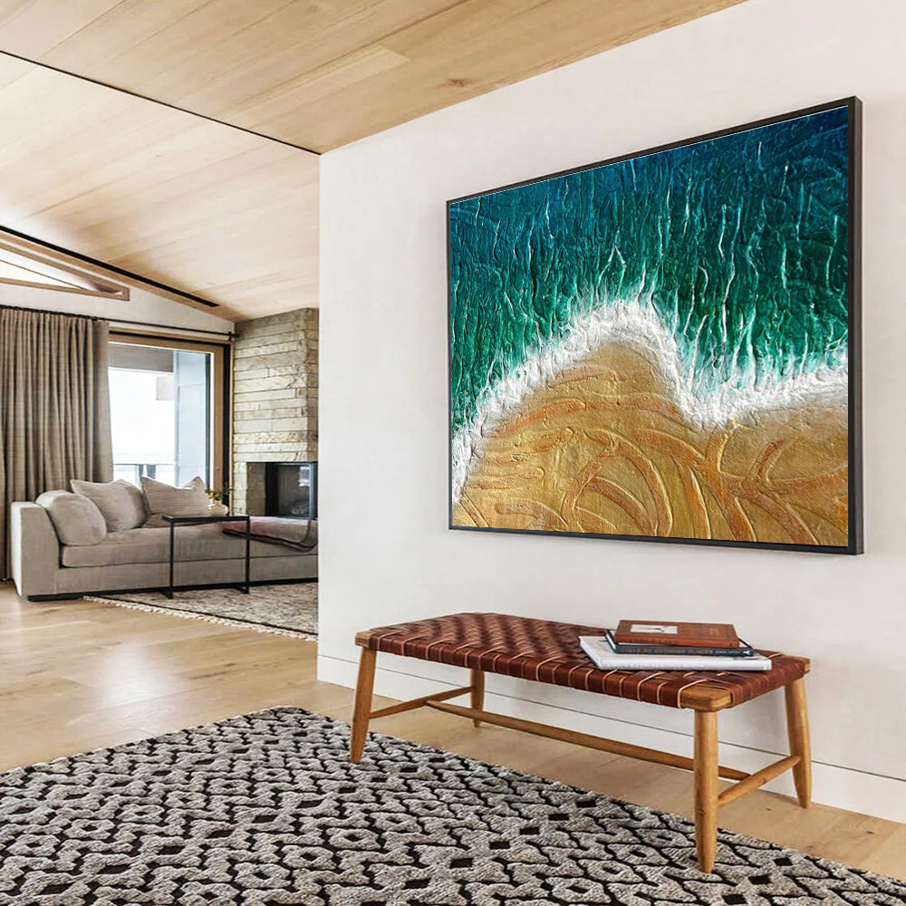 Textured Beach Abstract Painting for Seaside Resort Spas YHT356