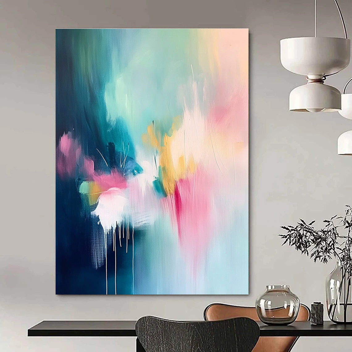 Colorful Fluid Abstract Painting for Creative Office Break Areas GAB1232