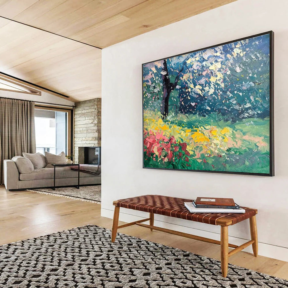 Garden Blossom Abstract Painting for Botanical Garden Cafes YHT464