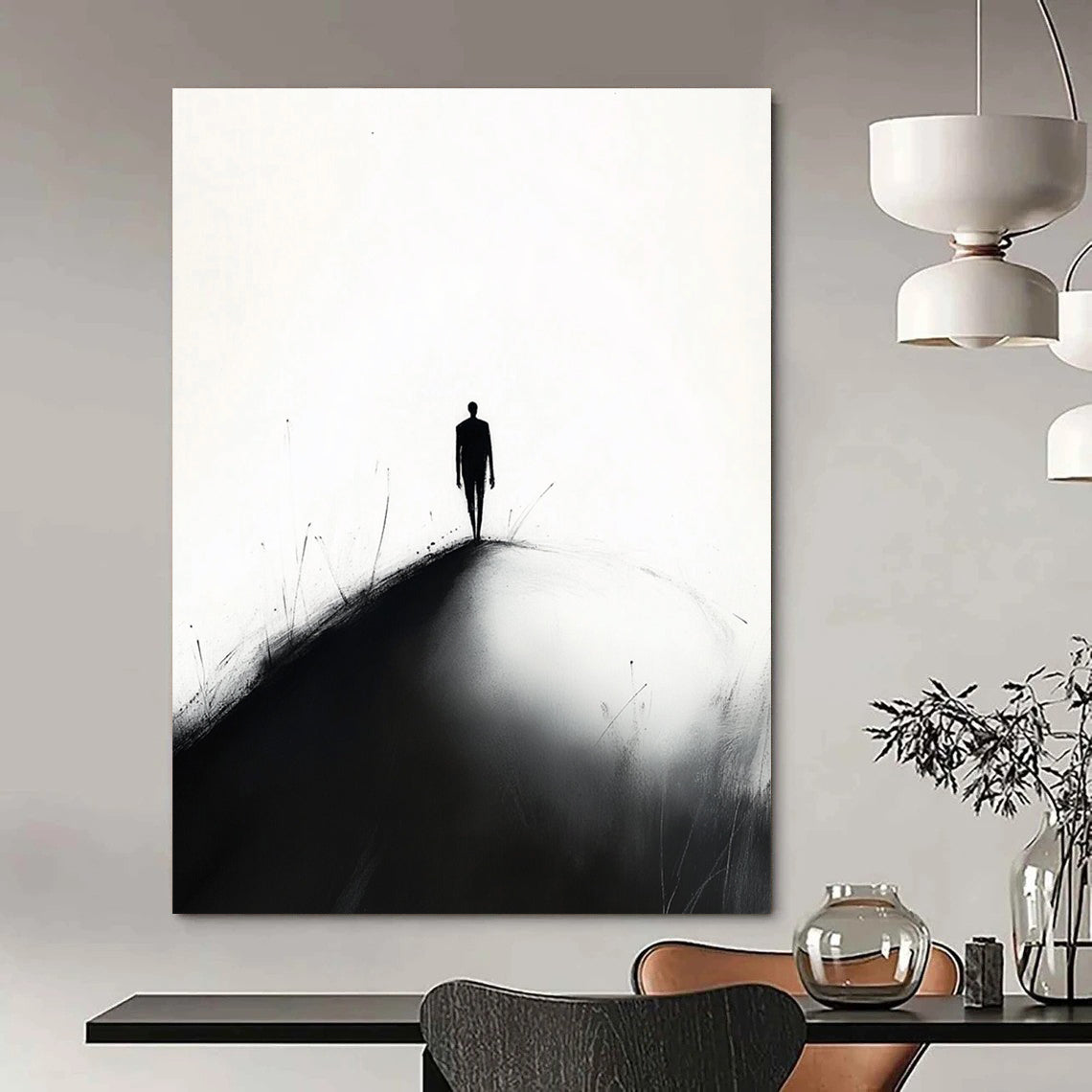 Silhouette on a Path Thought - Provoking Abstract Painting GAB1393