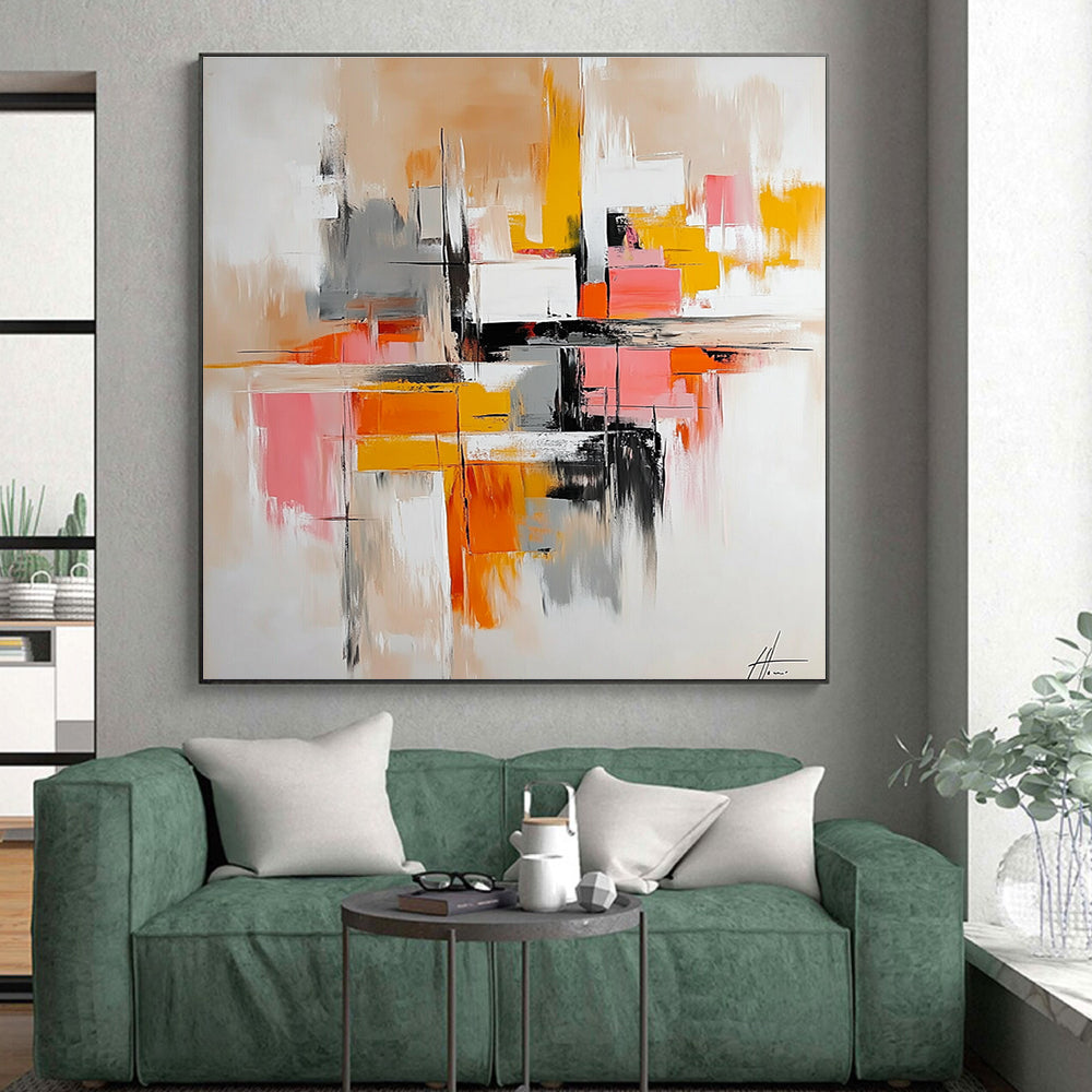 Colorful Geometric Abstract Painting with Modern Flair WINK687