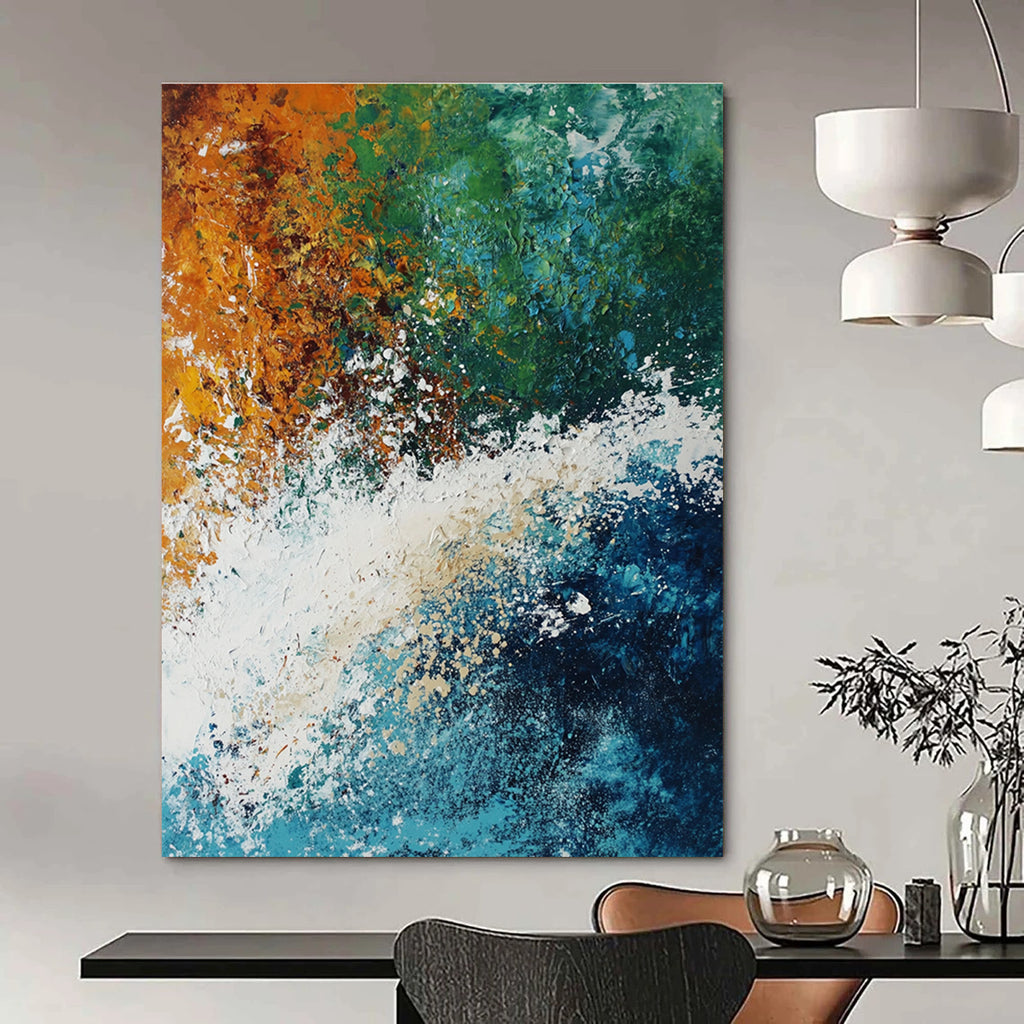 Energetic Wave Abstract Painting for Dynamic Spaces GAB0732