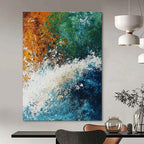 Energetic Wave Abstract Painting for Dynamic Spaces GAB0732