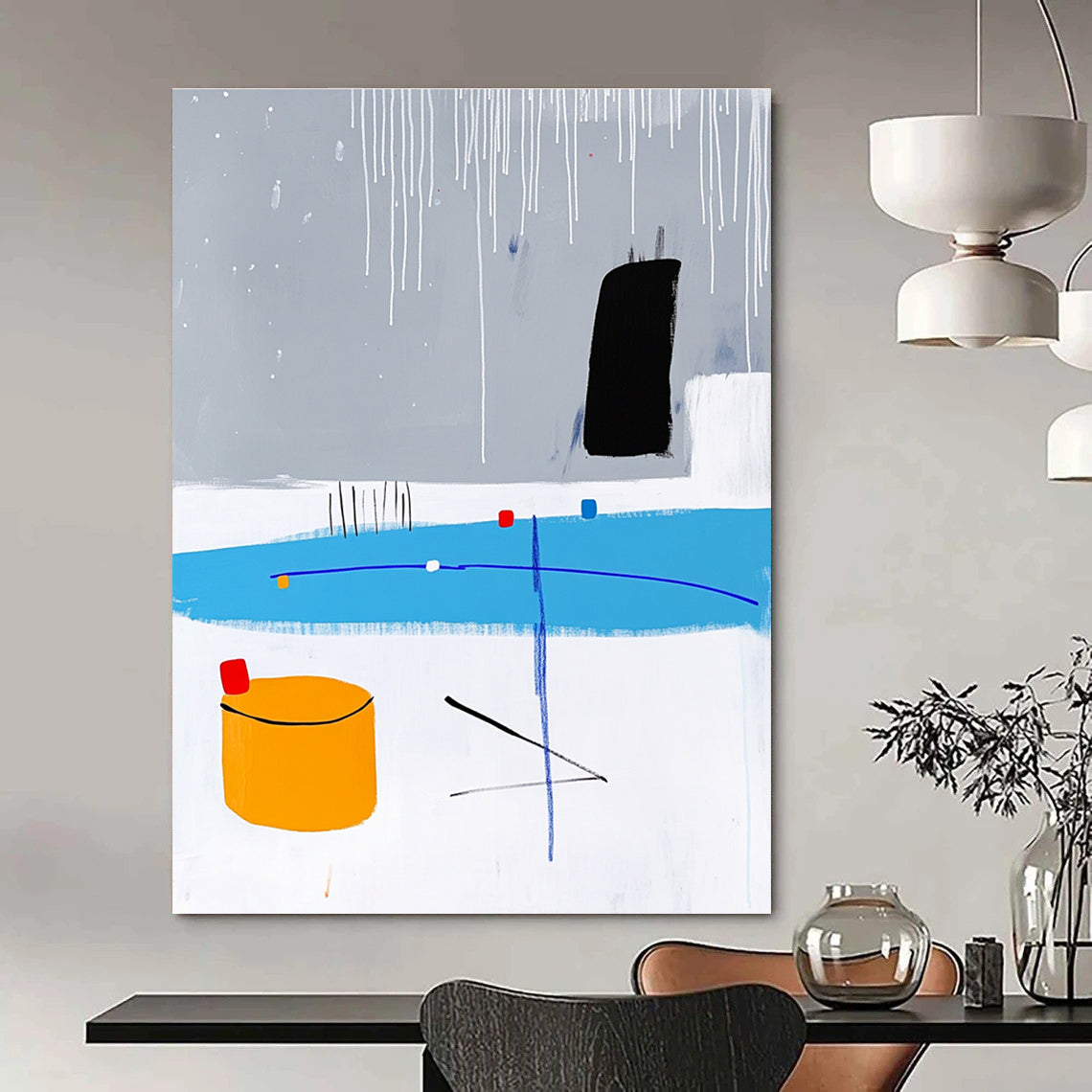 Colorful Abstract Shapes Abstract Painting for Creative Studio Lounges GAB1389