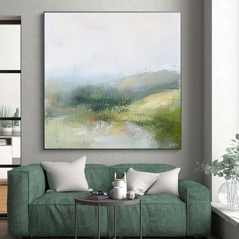 Misty Landscape Abstraction Painting with Ethereal Calm WINK184