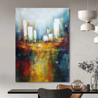 Cityscape Abstract - Vibrant Urban Landscape Art GAB0540