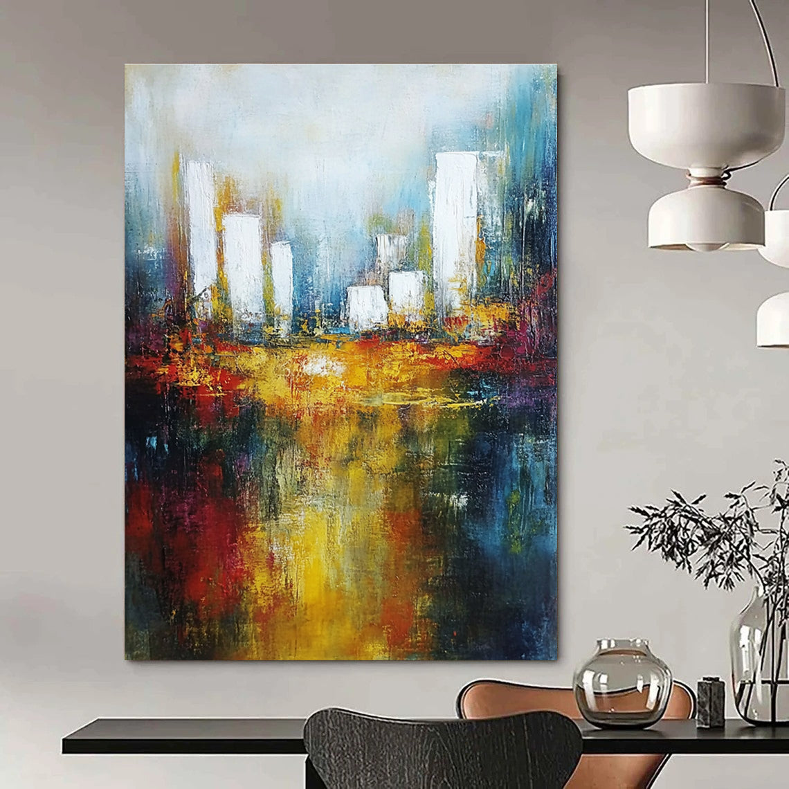 Cityscape Abstract - Vibrant Urban Landscape Art GAB0540