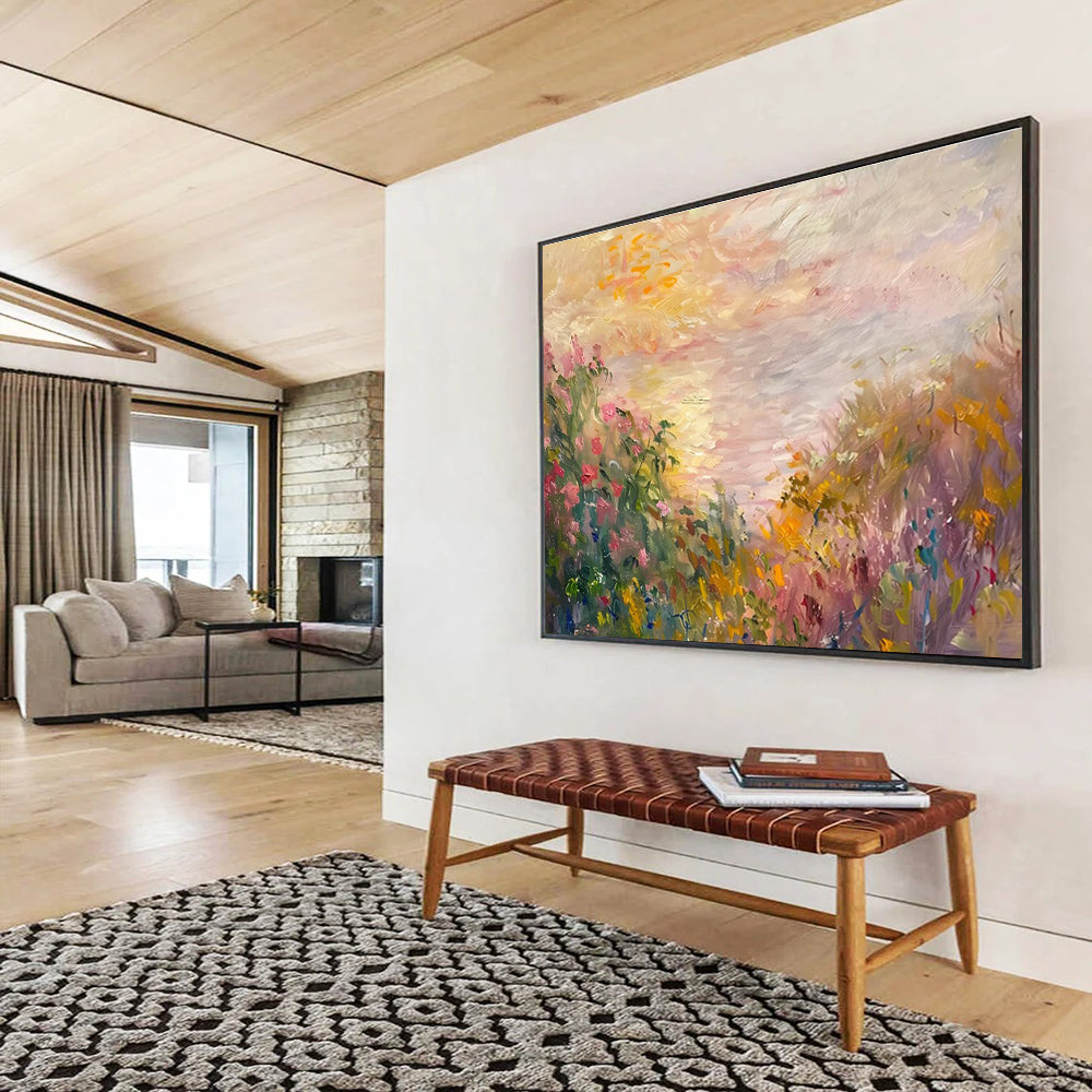 Flower Field Abstract Painting for Garden - Themed Cafes YHT195