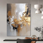 Gold Accent Modern Abstract Painting for Contemporary Living Spaces GAB0882