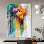 Impressionistic Colorful Flowers Abstract Painting for Cheerful Spaces GAB0688