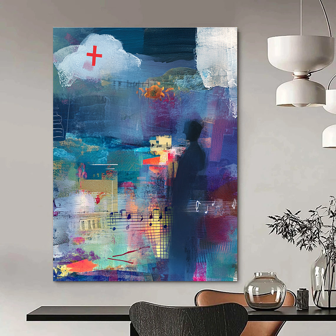 Collage - Style Abstract Painting for Art - Centric Cafes GAB1054