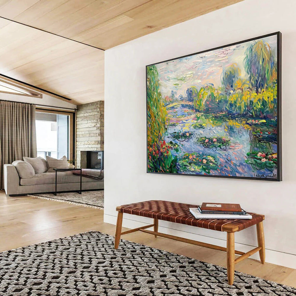 Monet - Style Water Lily Abstract Painting for Art Galleries YHT197