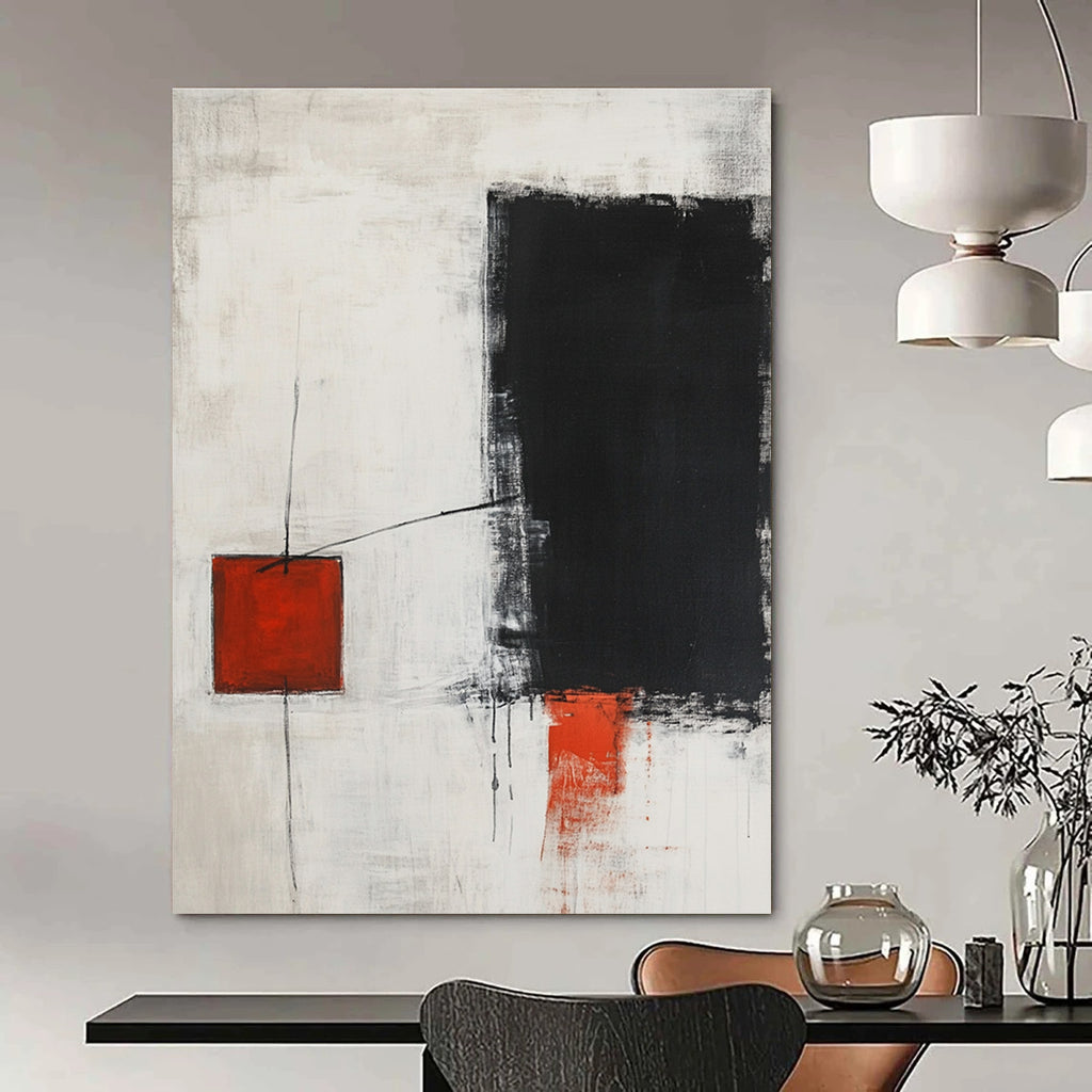 Red and Black Abstract Painting for Industrial - Chic Restaurants GAB1213