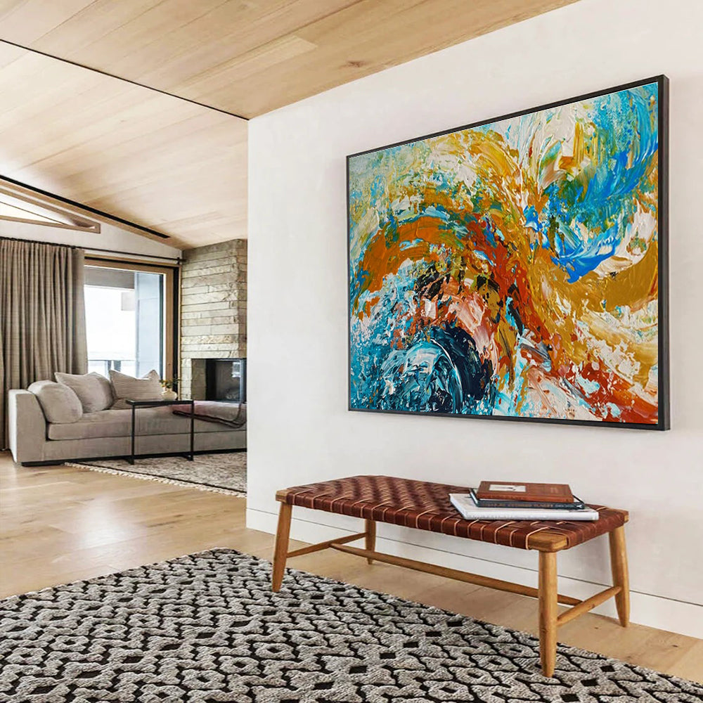 Colorful Abstract Explosion Painting for Vibrant Music Venues YHT359