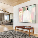 Pastel Figure Portrait with Soft Hues Abstract Painting ABS320