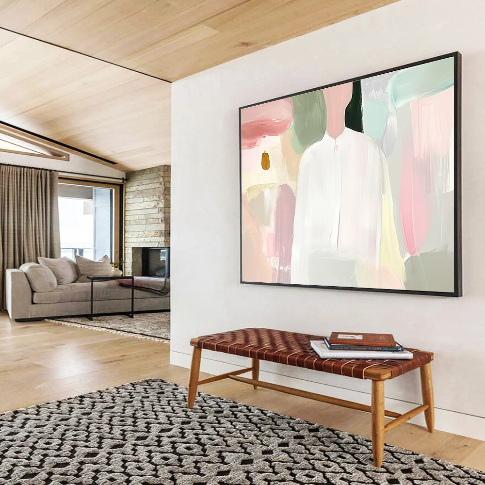 Pastel Figure Portrait with Soft Hues Abstract Painting ABS320