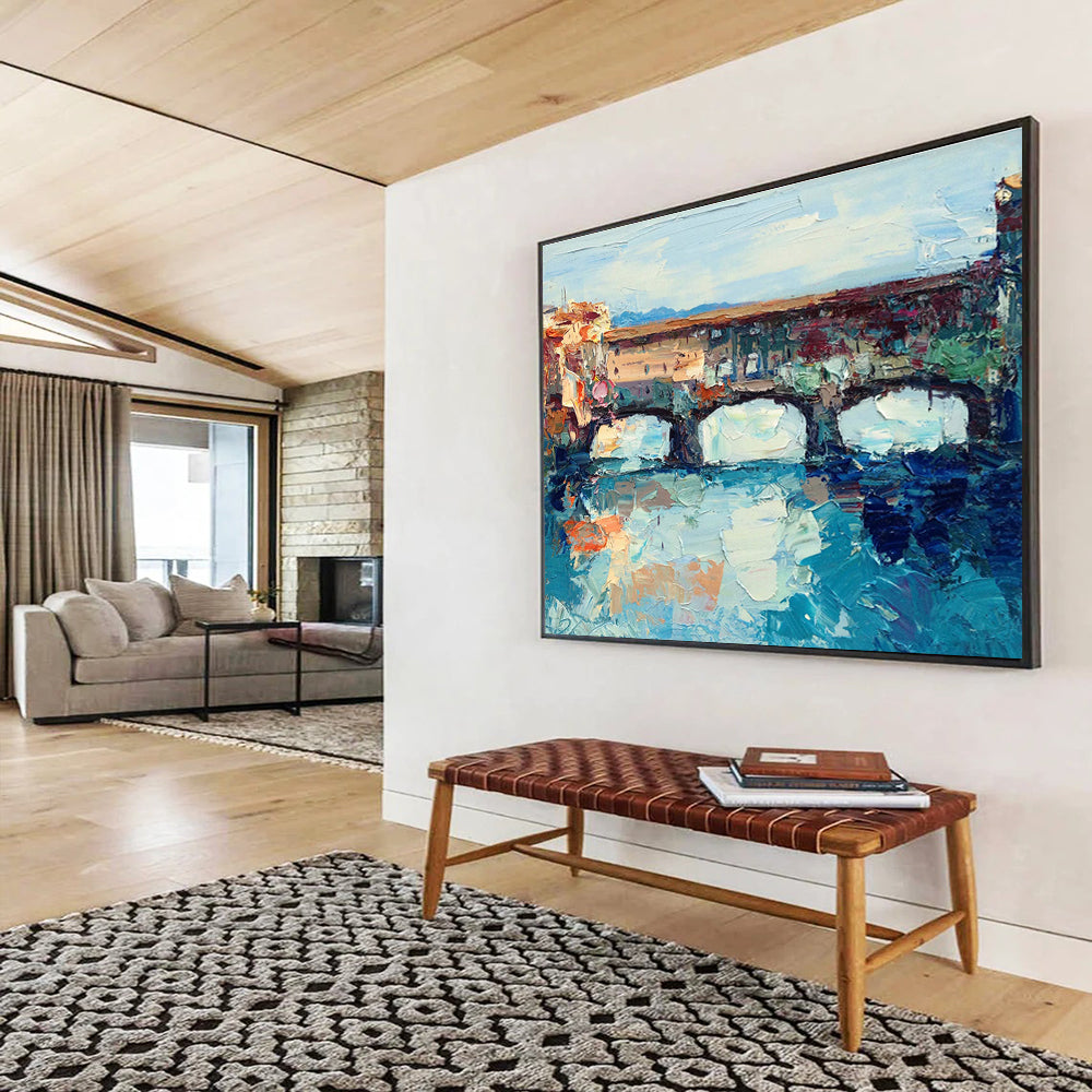 Ancient Bridge Abstract Painting for European - Style Restaurants YHT430