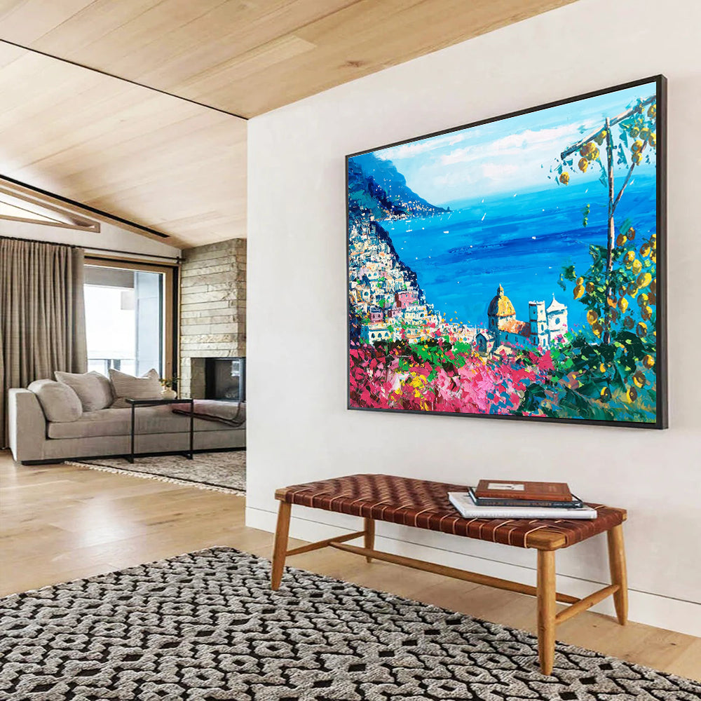 Amalfi Coast Abstract Painting for Luxury Hotel Suites YHT458