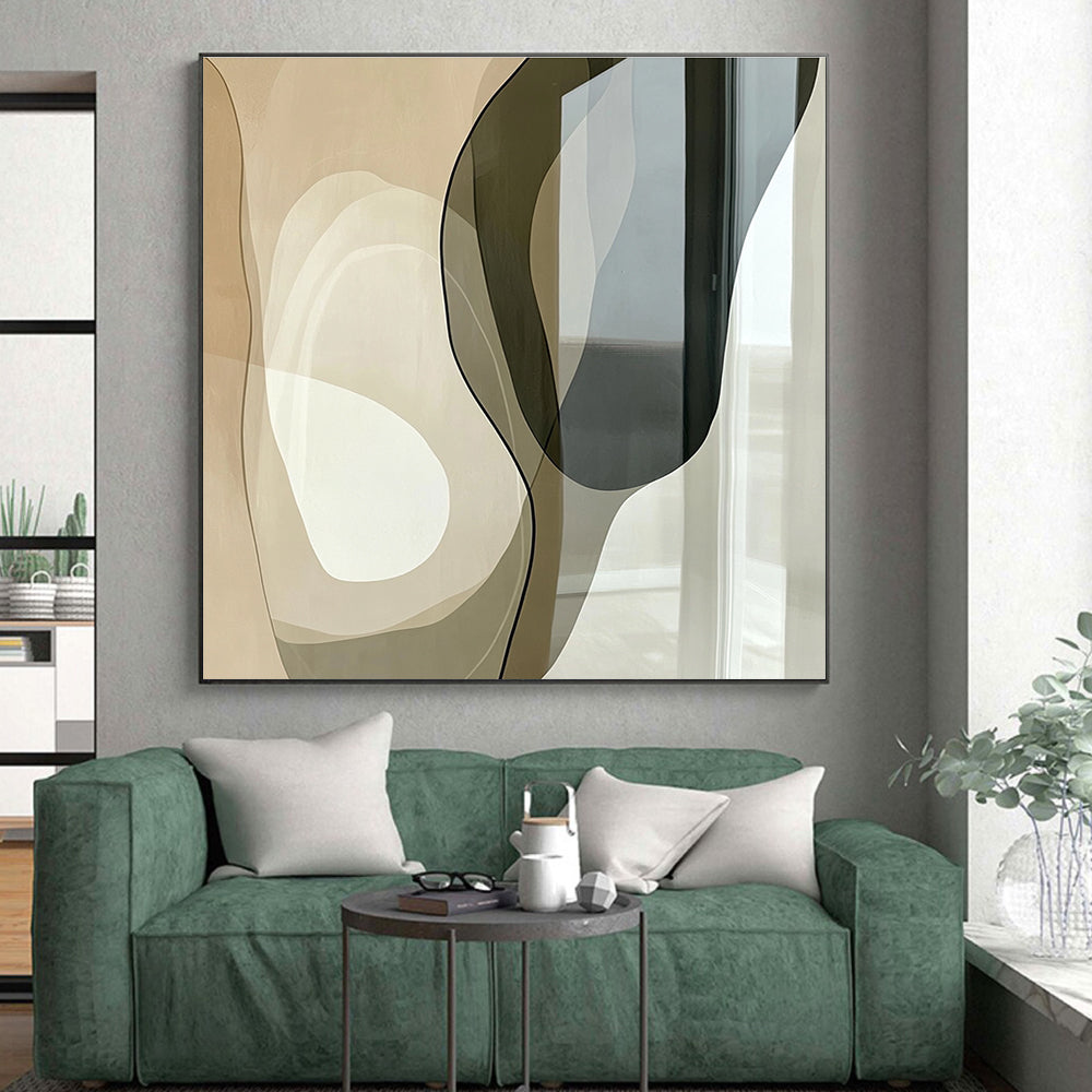 Translucent Curved Shapes Abstract Painting with Elegant Flow WINK045