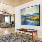 Vibrant Coastal Wetland Abstract Painting ABS232