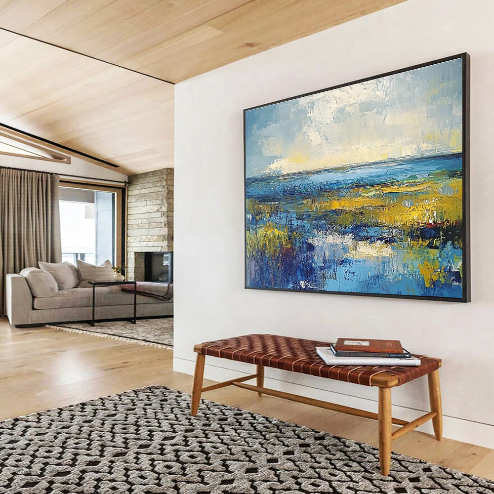 Vibrant Coastal Wetland Abstract Painting ABS232
