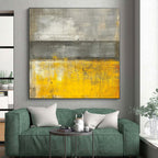Gray Yellow Abstract Painting with Bold Contrast WINK541