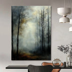 Misty Forest Path Abstract Painting for Rustic Cabin Studies GAB1345