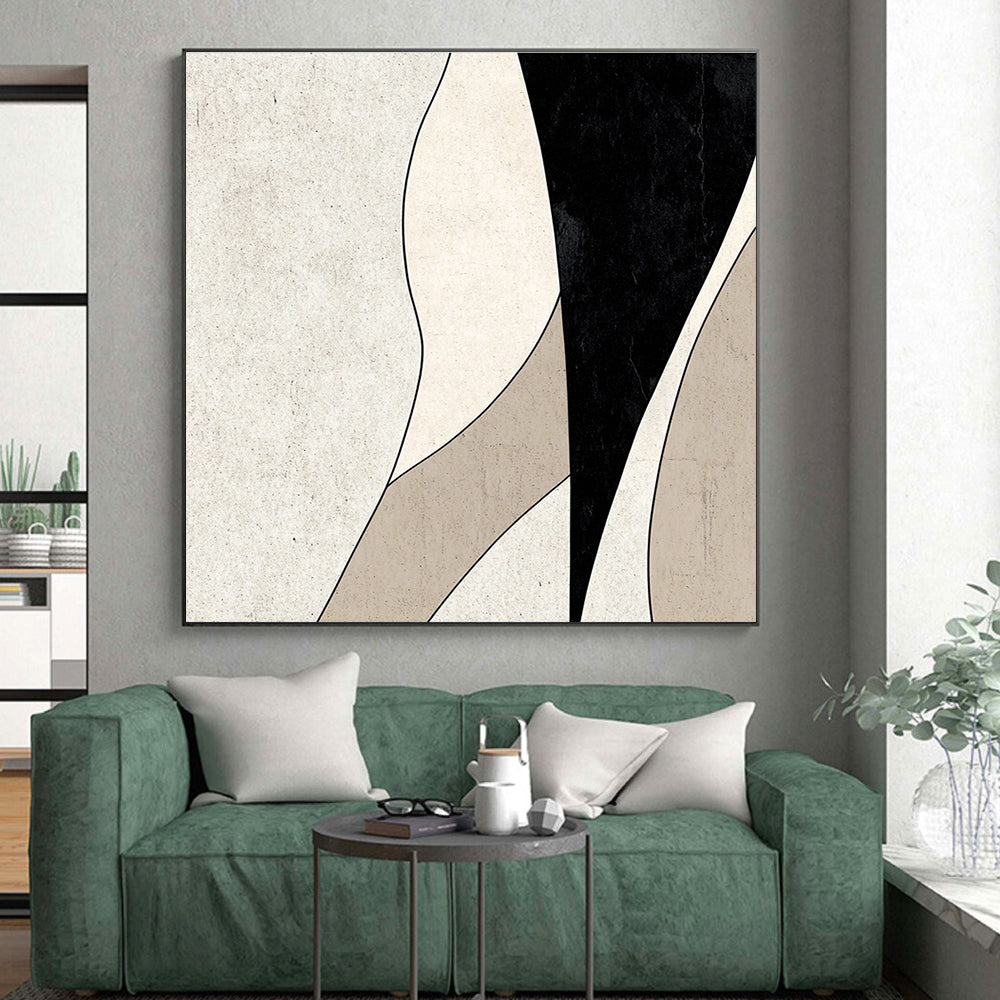 Minimalist Curved Lines Abstract Painting with Gentle Flow WINK058