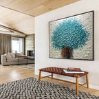 Blue Blossom Tree Abstract Painting for Modern Lobby Spaces YHT213
